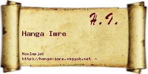 Hanga Imre névjegykártya